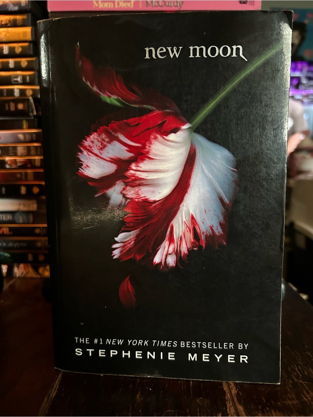 New Moon Decorative Coffee Table Book - Red & White Floral Cover